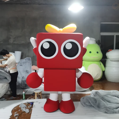 Maris Custom Red Gift Box Mascot Costume - Promotional Brand Character Suit