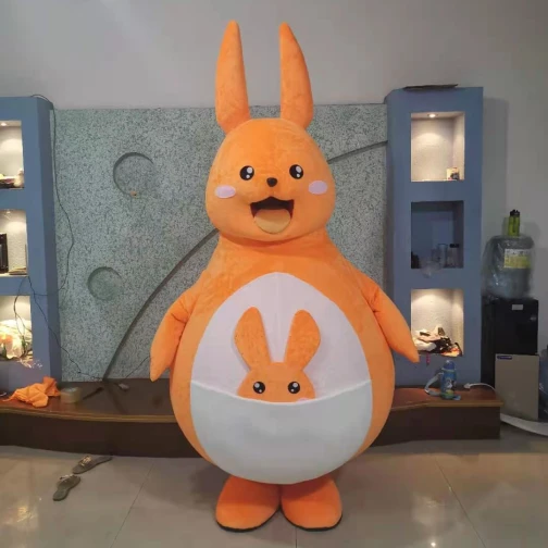 Maris Custom Orange Kangaroo Mascot Costume - Friendly Promotional Character Suit