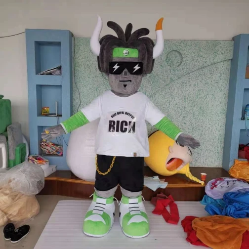 Maris Custom Hip-Hop Bull Mascot Costume - Trendy Promotional Character Suit