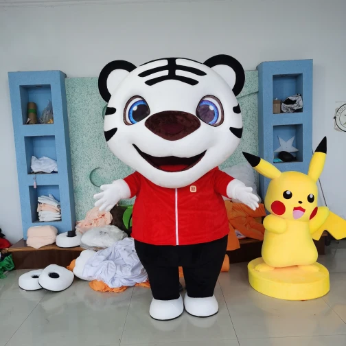 Maris Custom White Tiger Plush Mascot Costume - Friendly Brand Character Suit