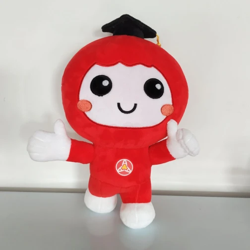 Maris Custom Red Graduation Plush Mascot - Graduation Themed Stuffed Character