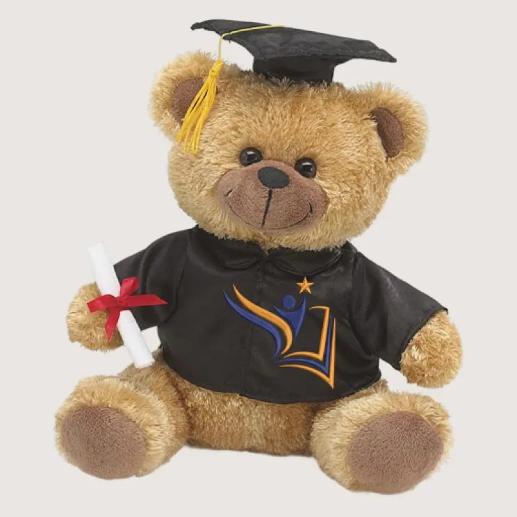 school logo graduation plush in gift box