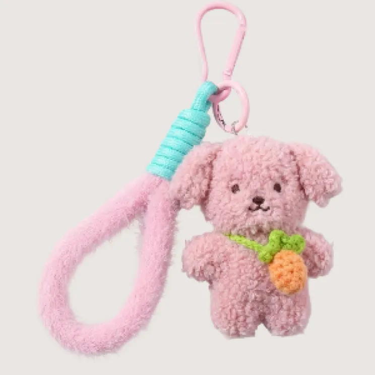 custom plush phone strap with mini character design