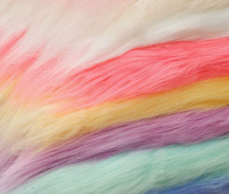 Flowing long pile plush fabric for soft toys