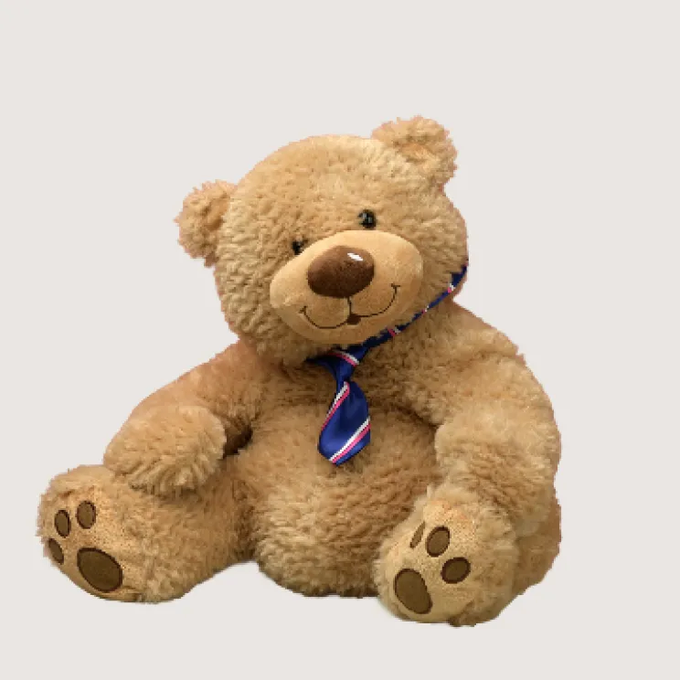 custom weighted plush with branded design