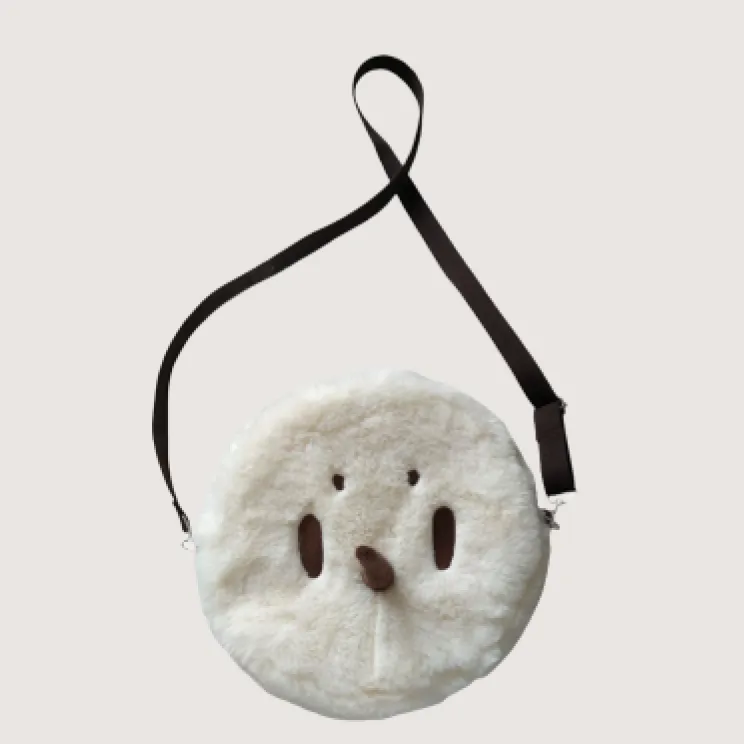 custom plush crossbody bag with character design