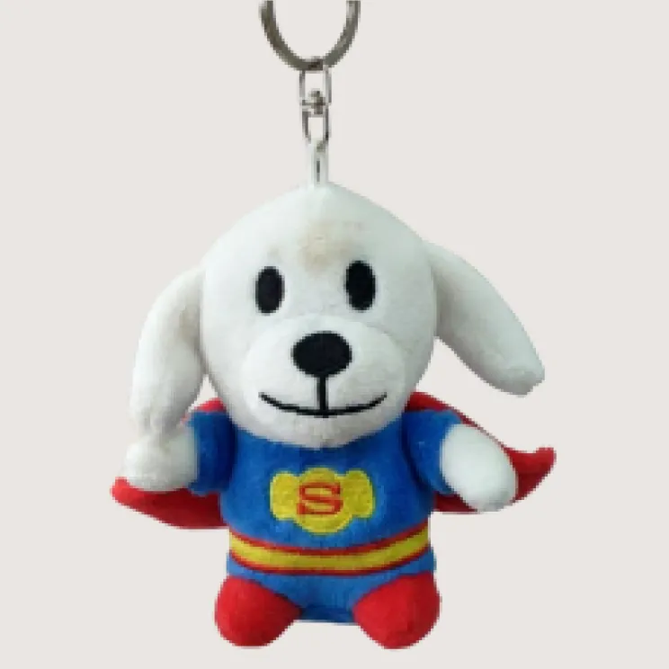 custom animal plush keychain with embroidered face