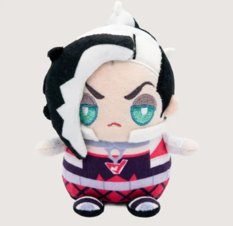 custom game character plush toy with embroidered features