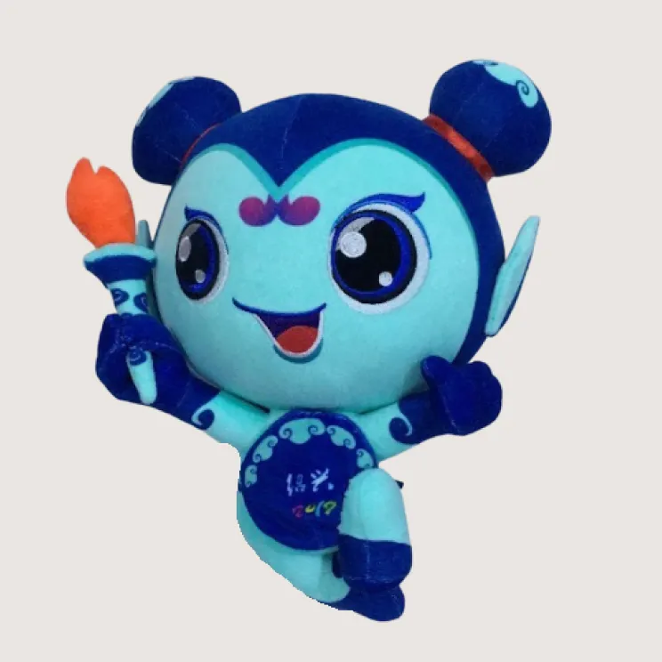 custom sports team mascot plush in team uniform